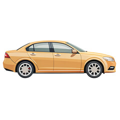 Obraz premium Flat Car Icon PNG with Clear Transparent Background.