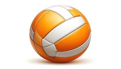 Orange and white volleyball isolated on white background.