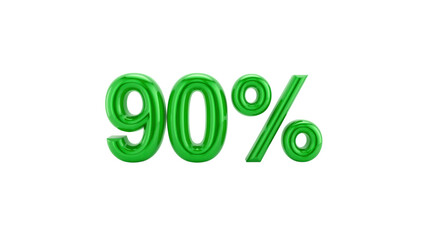 90% Off - Shiny Green Sale Discount Percentage Sign