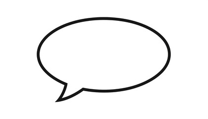 Fototapeta premium Simple black outline speech bubble