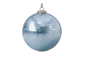 Blue disco ball isolated on transparent background