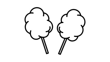 Cotton candy sticks with transparent background