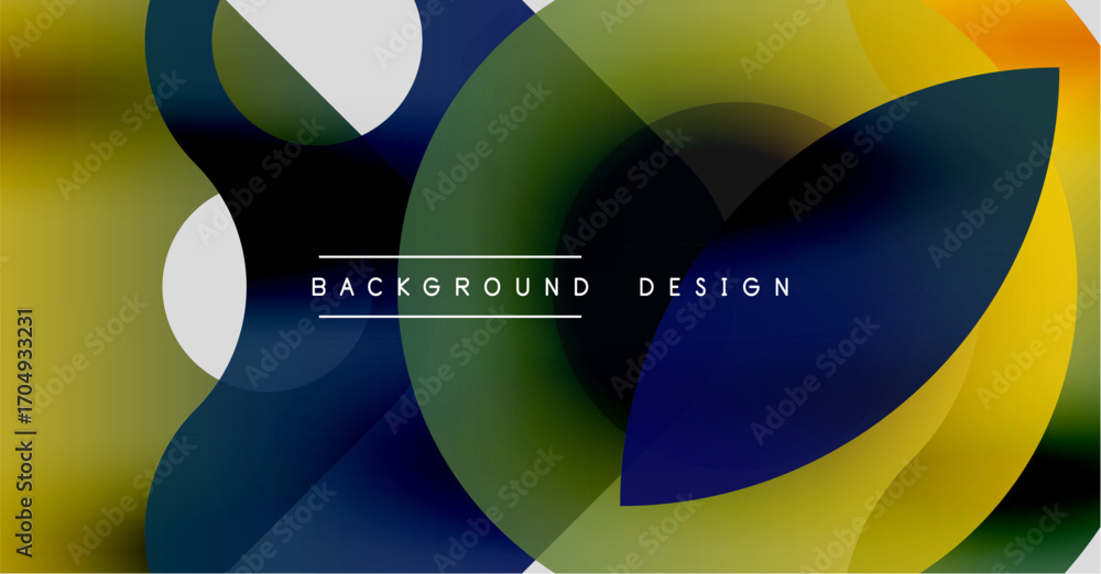 Poster abstract colorful shapes overlap. gradient hues blend, creating dynamic visual effect. modern design