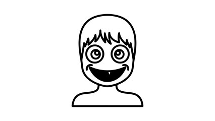 Crazy face with transparent background