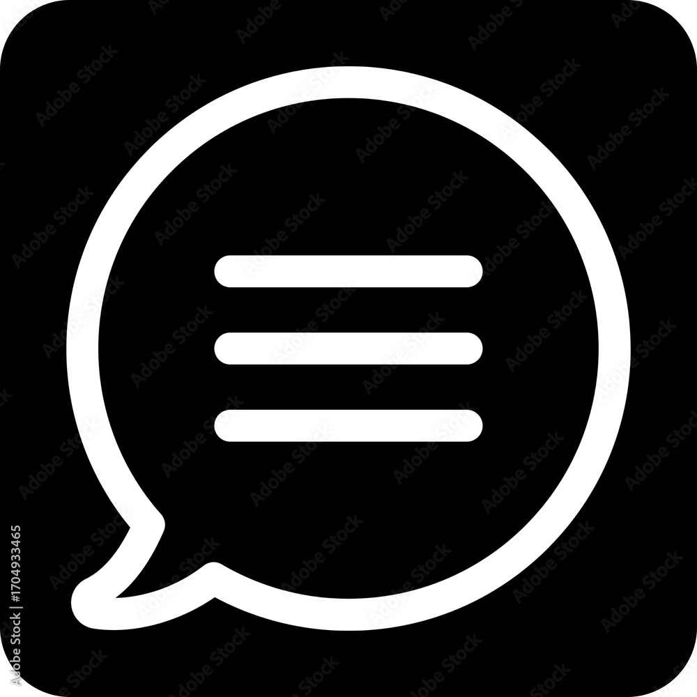 Poster alternative chat bubble message icon for modern ui design