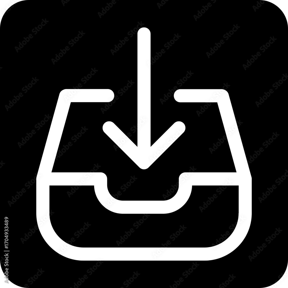 Poster arrow down pointing download icon for files and data