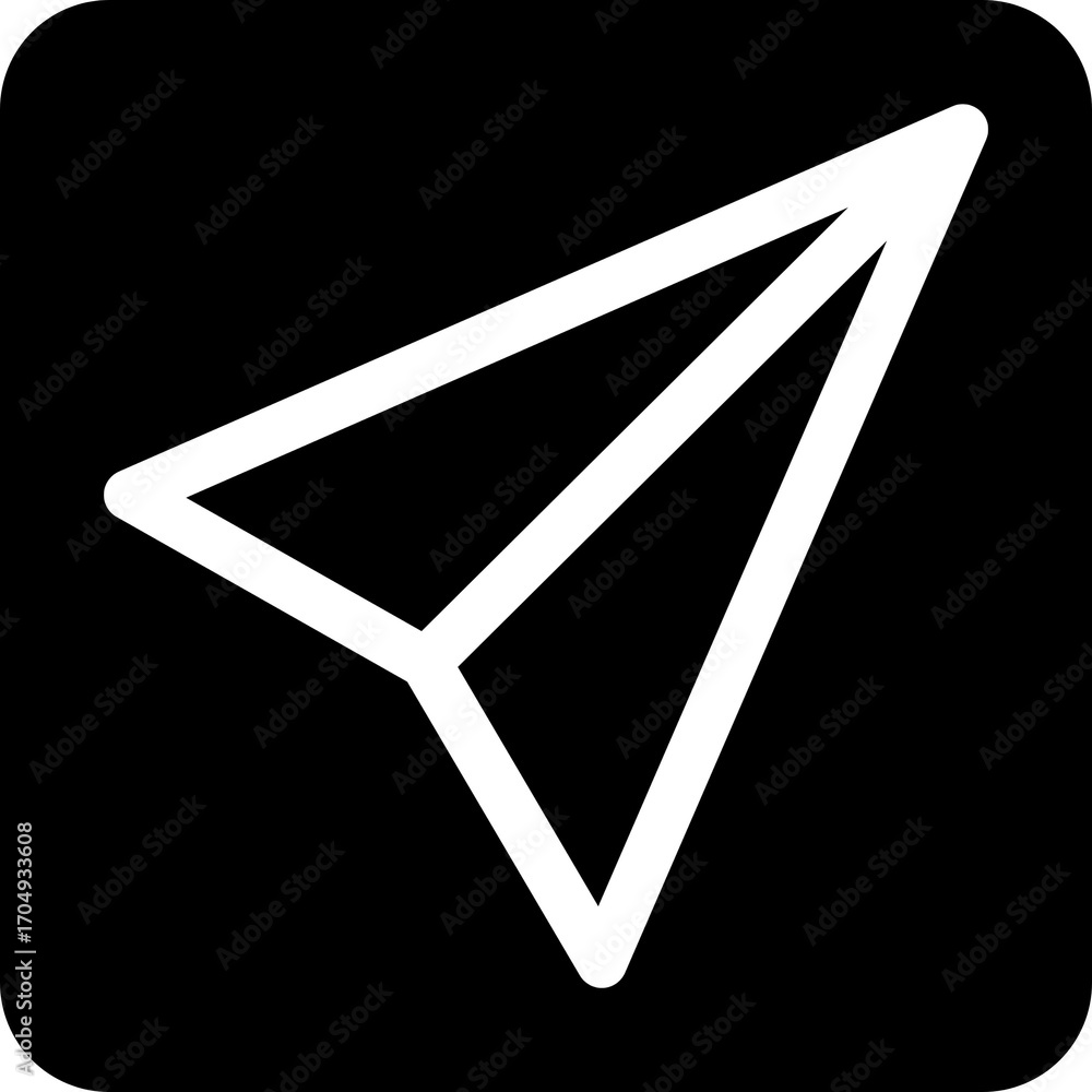 Poster paper plane send message flight icon for communication