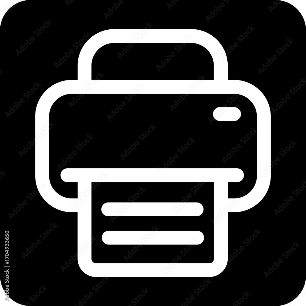 Poster office printer device paper output icon for documents