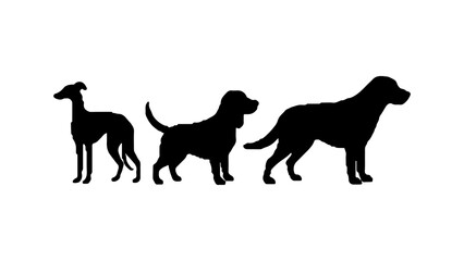 Dog silhouettes with transparent background
