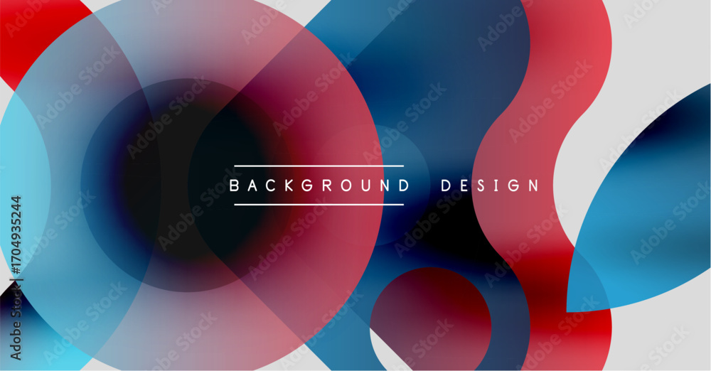 Poster abstract colorful overlapping circles create modern background. gradient shades blend, forming dynam