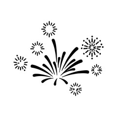Fireworks display with transparent background