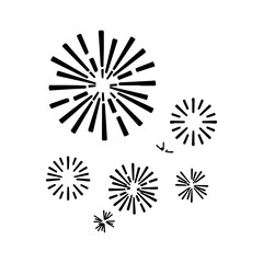 Obraz premium Fireworks explosion with transparent background