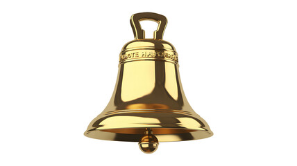Elegant polished gold bell announcing important news or a grand occasion