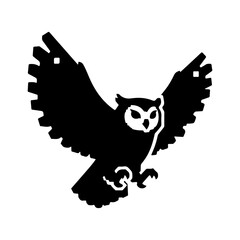 Flying owl with transparent background