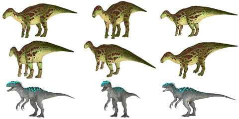 Collection of diverse dinosaur illustrations.