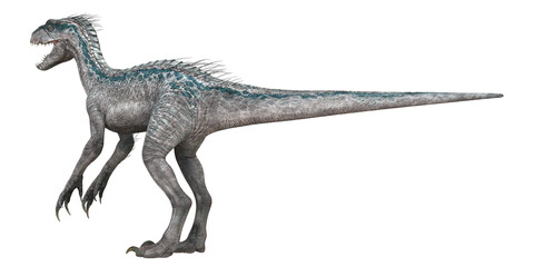 Realistic depiction of a fierce Theropod dinosaur.
