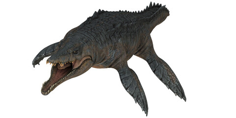 Realistic 3D model of a fierce prehistoric sea creature.