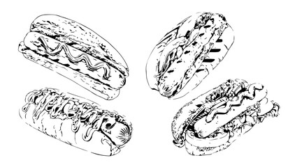 Hot dog vector variation