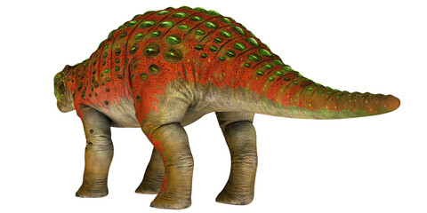 Colorful Ankylosaurus on white background