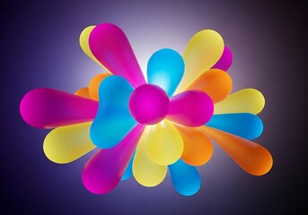 Fototapeta premium Vibrant and cheerful abstract daisy creation with playful hues