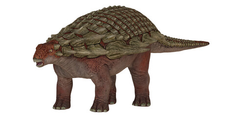 Realistic model of an armored dinosaur figure.