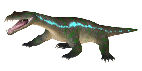 3D illustration of a prehistoric marine reptile.