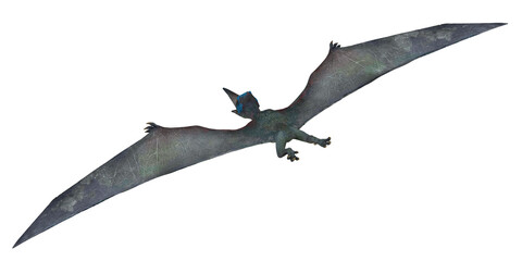 Flying pterosaur with outstretched wings in flight. © Ilie