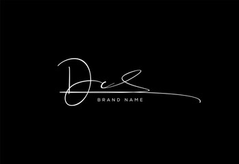 DC letter beauty cursive handwriting logo.