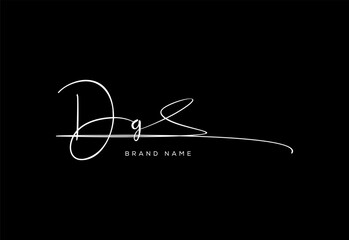 DG letter beauty cursive handwriting logo.