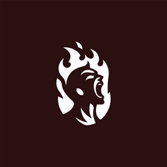 Fire Man Screaming Logo