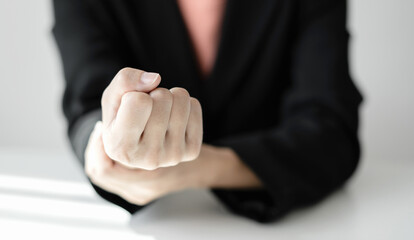Woman hand with wrist pain numbness and pain in the palm of the hand has pain and tingling in the...