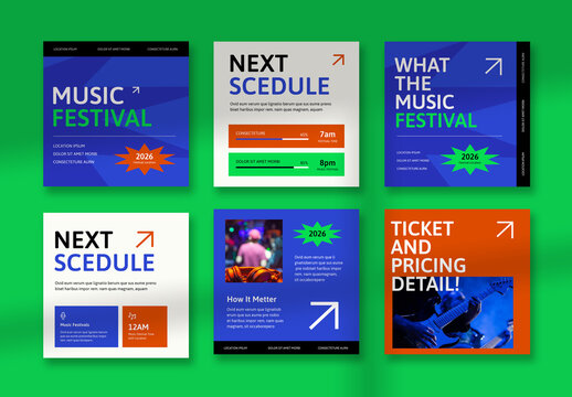 Music Festival Social Media Post Layout