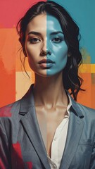 Woman with painted face