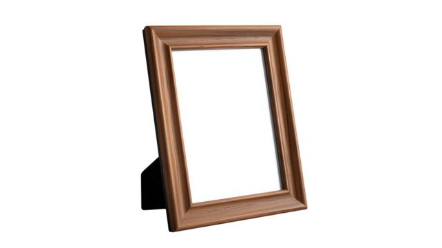 Elegant wooden photo frame stands ready for your cherished memories or professional display