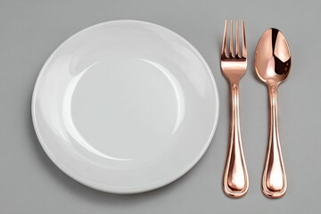 Simple Table Setting with Plate and Cutlery