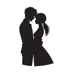 Romantic Couple Silhouette Love Art  
