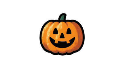 Fototapeta premium A cheerful Halloween pumpkin with a carved face, perfect for festive decorations.