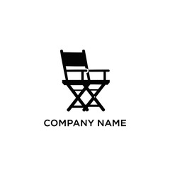 black and white directors chair logo.
