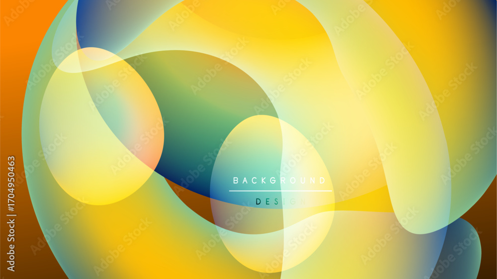 Poster abstract colorful shapes overlap, creating vibrant gradients. background text reads background desig