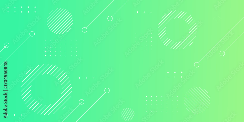Poster abstract green soft background with futuristic line elements.