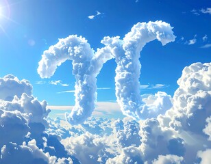 Naklejka premium Clouds forming the letter 'X' in the sky