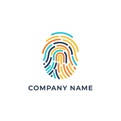 Colorful Fingerprint Logo Design for Security or Identity Verification Company.