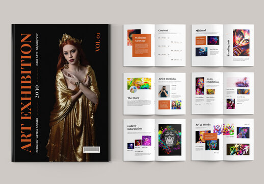 Minimal Art Exhibition Catalog Template Layout
