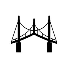 Fototapeta premium Silhouette of a bridge art on transparent background
