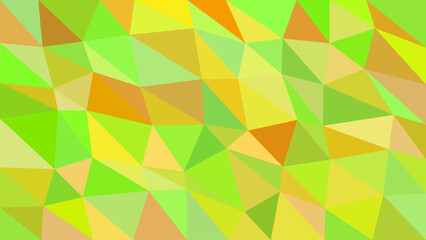 Vibrant abstract geometric pattern with shades of green and orange triangles
