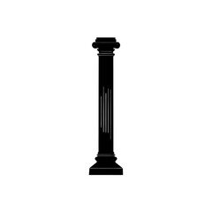 Silhouette of a column on transparent background