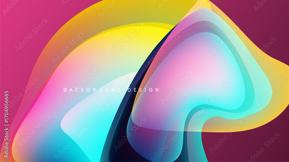 Aufkleber abstract colorful fluid shapes overlap black background. vibrant gradients create dynamic visual eff