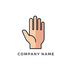 Obraz premium Hand logo design for company with open palm and fingers.