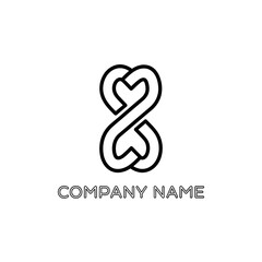 Fototapeta premium Intertwined Hearts Infinity Symbol Logo Design.