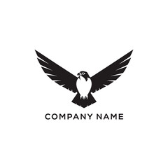 Fototapeta premium Majestic Falcon Logo Design with Wings Spread.
